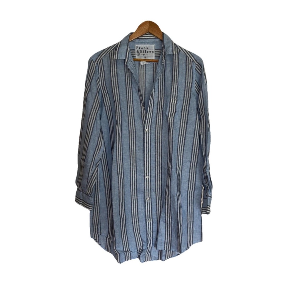 Frank and Eileen Mary Classic Striped Blue Shirtdress Size M
